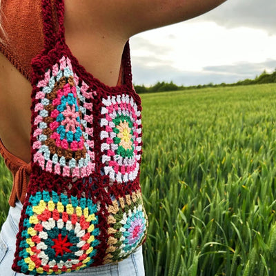 Sommerliche Häkeltasche - Schultertasche im Boho-Stil