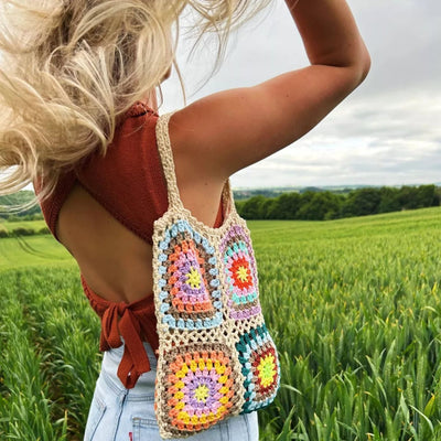 Sommerliche Häkeltasche - Schultertasche im Boho-Stil